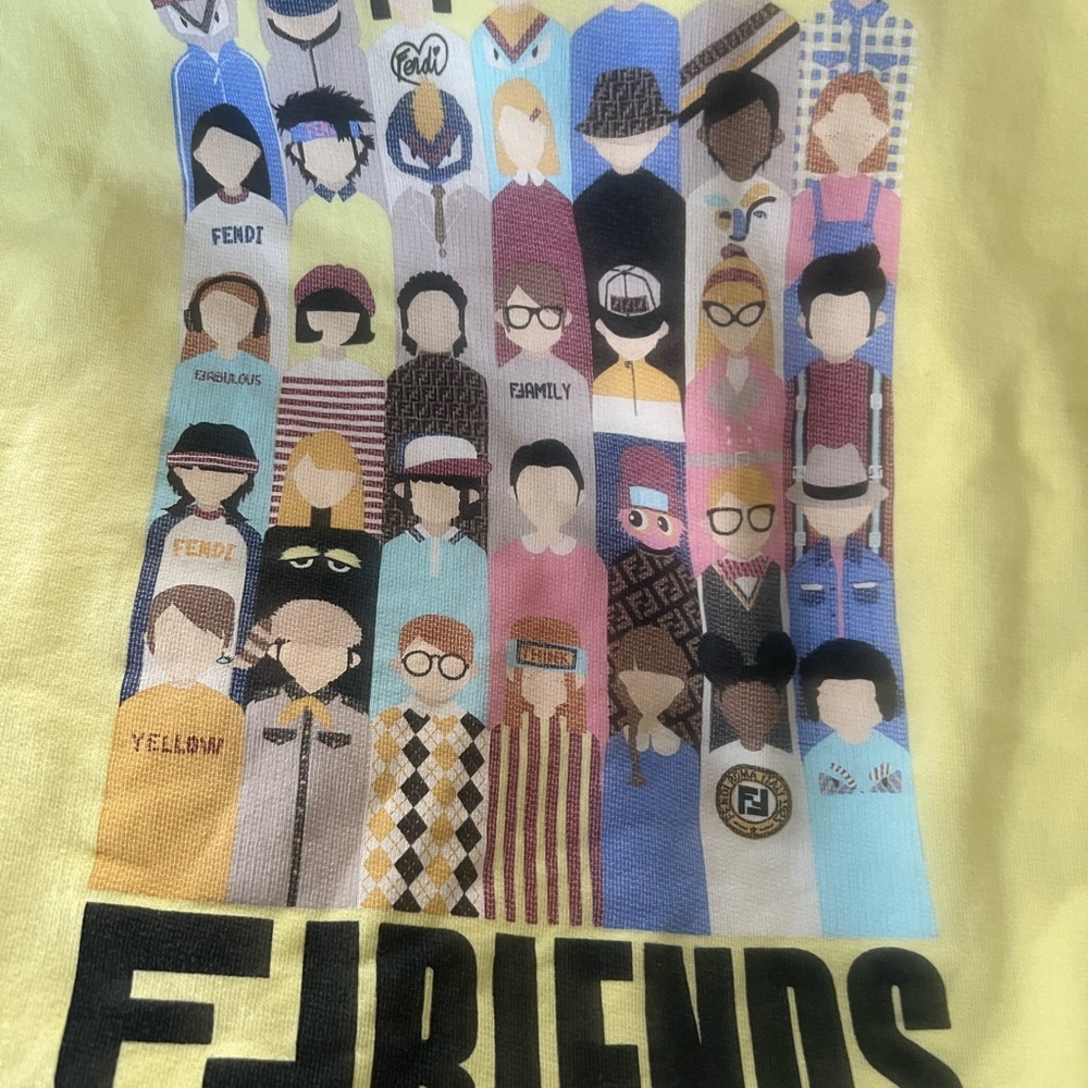 Fendi Kids Yellow Short Sleeved Hoodie